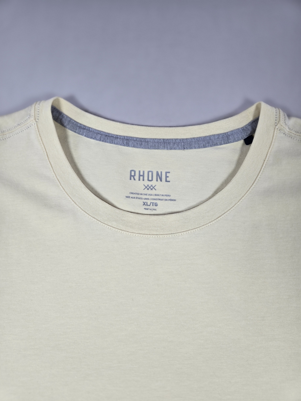 Rhone Men's Crewneck Performance T-Shirt Cream Off-White Size XL EUC - Picture 2 of 10
